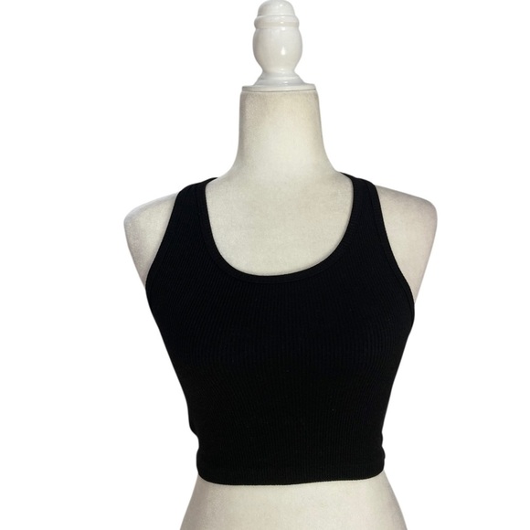 SPRWMN Crop Racer Back Tank Sleeveless Top NWT Black - Picture 5 of 6